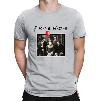 Groază de Prieteni Pennywise Michael Myers Jason Voorhees Halloween Bărbați T-Shirt Bumbac potrivire T-shirt