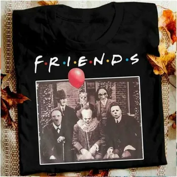 Groază de Prieteni Pennywise Michael Myers Jason Voorhees Halloween Bărbați T-Shirt Bumbac potrivire T-shirt