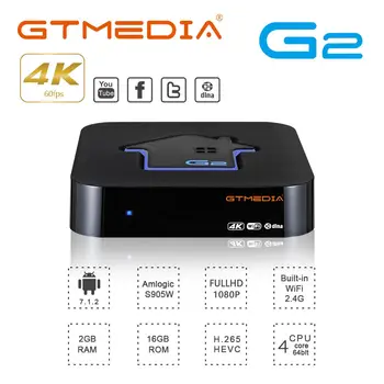 GTMEDIA G2 Amlogic S905W Smart TV Box-Android TV cu Receptor WIFI Europa TV Netflix Media Player m3u TV, Cutie de Valori, în Brazilia, Spania