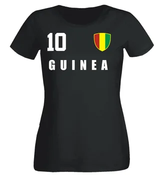 Guineea Damen T-Shirt Schwarz Trikot Echipa Nr 10 Fubball Sporter 2019 Fotbalist de Fotbal Noi pentru Femei Brand Cool Tricou