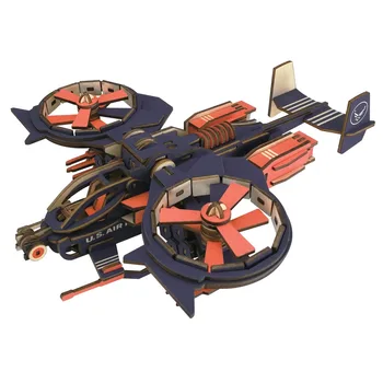 Gunship Model de Jucării pentru Copii de Tăiere cu Laser 3D Puzzle din Lemn Diy de Transport Mașină de Avion Jucarii Educative Drone Pentru Copii