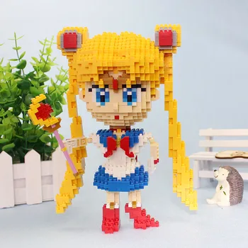 HC 9037 Anime Sailor Moon Tsukino Usagi Fata Fighter 3D Model DIY Diamond Mini Constructii Blocuri Mici Cărămizi de Asamblare Jucărie fără Cutie