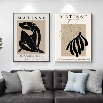Henri Matisse Pictura Abstracta Minim Ilustrare Arta De Perete Panza Printuri Vintage Poster Bej Poza Perete Nordic Decor Acasă