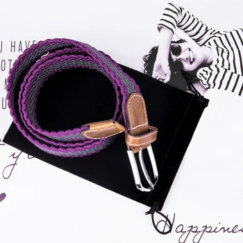 Hi-Cravată 110cm Bărbați Femei Tricotate Casual pin cataramă Țesute Pânză Elastică de Întindere Curele Simplu Chingi 2020 moda Violet