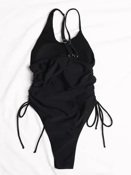 Hirigin Sexy Pe Un Umar Negru Pur De Femei-O Bucată De Costume De Baie Costume De Baie 2021 Nou Împinge În Sus Căptușit Elastic Femei Costum De Baie 2021