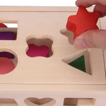 Hobbylane Copii Multifunctional Din Lemn Trailer Forma Cognitive De Puzzle De Potrivire Cutie De Jucărie