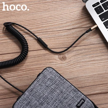 HOCO Audio de 3,5 mm AUX Cablu de 2m de 90 de Grade Primăvară Jack de 3,5 mm Jack Cablu Audio pentru Boxe Auto de Căști de Telefon Cu Microfon Aux Sârmă