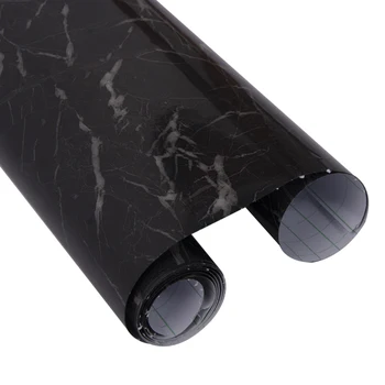 HOHOFILM 60cmx50cm Marmură Neagră tapet Vinil Auto-Adeziv Blat de Bucatarie Cabinet Autocolant Ulei-dovada Folosiți protecție