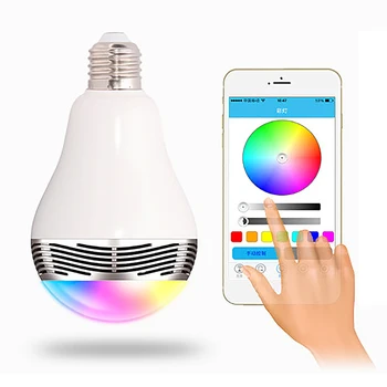 HOT Inteligent BL05 E27 LED RGB Culoare Schimbare Bec Lumina de Control Bluetooth Muzica Audio Difuzor Lampa
