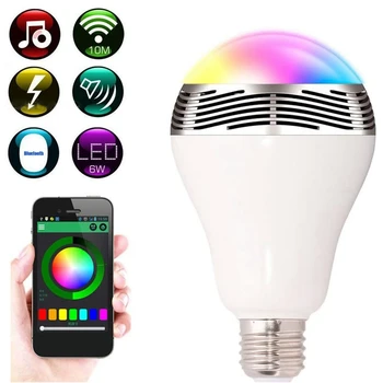 HOT Inteligent BL05 E27 LED RGB Culoare Schimbare Bec Lumina de Control Bluetooth Muzica Audio Difuzor Lampa