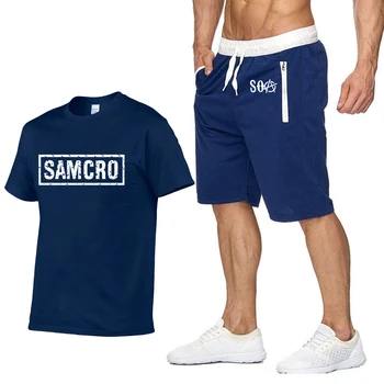 Hot TV SOA Sons of Anarchy Tricouri, pantaloni scurți Sport Mens T-shirt SAMCRO de Bumbac de înaltă calitate Harajuku Casual cu maneci Scurte
