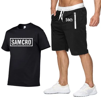 Hot TV SOA Sons of Anarchy Tricouri, pantaloni scurți Sport Mens T-shirt SAMCRO de Bumbac de înaltă calitate Harajuku Casual cu maneci Scurte