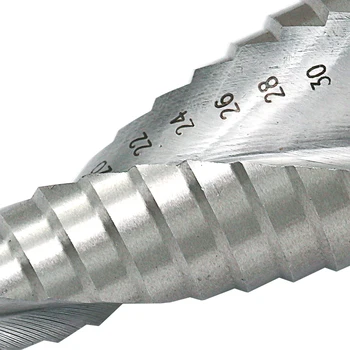 HSS spiral flute pas burghiu 4-12/20/32mm triunghiular coadă pas conic burghiu Pagoda gaură deschizator de metal instrument de foraj