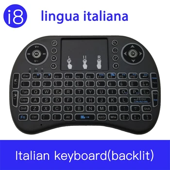 I8 Mini Wireless Italian Keyboard 2.4 G Culoare iluminare din spate Air Mouse, Touchpad-ul Italian Keyboard Pentru Android TV Box Smart TV, PC, PS4