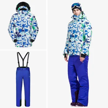 Iarna Costum de Schi Oameni de Zăpadă Schi îmbrăcăminte pentru bărbați Set Termică Exterioară Impermeabilă, rezistentă la Vânt Jachete și Pantaloni Snowboard
