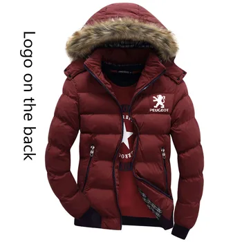 Iarna lână Îngroșa Cald paltoane Barbati Hanorace Auto Peugeot Logo Print Fleece Mens Hoodies Jacheta cu Fermoar