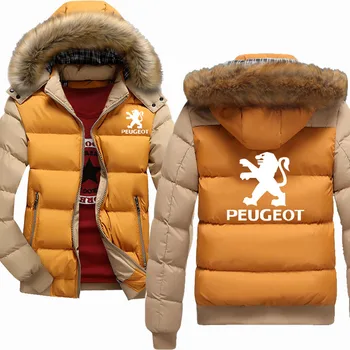 Iarna lână Îngroșa Cald paltoane Barbati Hanorace Auto Peugeot Logo Print Fleece Mens Hoodies Jacheta cu Fermoar