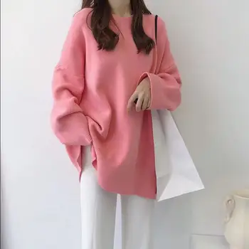 Iarna Moale Femeie Pulovere Lungi Vrac coreean Femei Pulover Tricotat pentru Femei de Primăvară O-nekc Pulovere Femei Pulover Pulovere Topuri