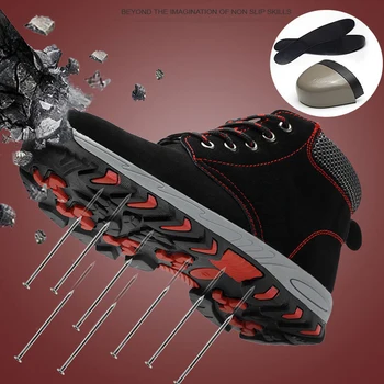 Iarna Siguranță Pantofi Pentru Bărbați Din Oțel Tep Ține De Cald Cizme De Lucru Anti Zdrobitor Anti Piercing Industriale De Catifea, Rezistent La Frig