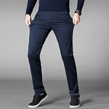 ICPANS Mare Dimensiune 42 44 46 Drept Slim Mens Casual Pantaloni Stretch Classic de Afaceri Formale Office Pantaloni de Vară 2020 Negru