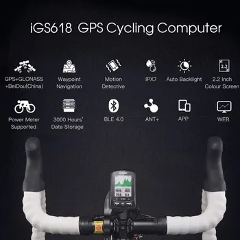 IGPSPORT Original IGS618 GPS Biciclete de Calculator fără Fir rezistent la apa Biciclete Metru de Putere ANT + Bluetooth Navigare Vitezometru