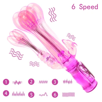 IKOKY Dildo Vibrator pentru Clitoris Vagin Stimulator Penis artificial Vibratoare Jucarii Sexuale pentru Femei Triple Vibrații G-spot Masaj