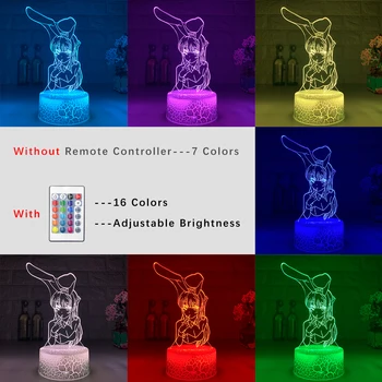 Iluzia 3D Led Veghe ANIME Lumina Lămpii Multi-Culoare Schimbare Lampara FATA BUNNY SENPAI MAI SAKURAJIMA KAWAII Pentru Cadou de Crăciun