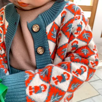 Imbracaminte copii 2020 Toamna și Iarna cu Maneci Lungi Tricotate Cardigan Două Piese Set Fete Sling Fusta cu Strat Pulover se Potriveste