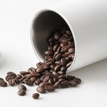 Imbunatatita de Stocare Borcan de 0,4 ml din Oțel Inoxidabil Recipient boabe de Cafea Pot Sigilat recipient cu Unidirecțional de Aerisire Decor Bucatarie