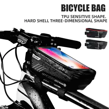 Impermeabil Sac Biciclete Cadru Sus Fata Tub Sac de Ciclism Reflectorizante 6.5 în Caz de Telefon Touchscreen Sac de Biciclete MTB Accesorii