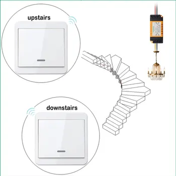 Implicit OFF Comutatorul Wireless Lumină Kit Nu Cabluri Telecomanda Timer Receptor pentru Lămpi Fanii Aparate Lumini Plafon 433Mhz