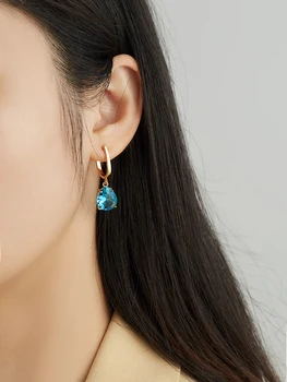 INALIS Picătură Cercei Pentru Femeile Cupru Șampanie Aur Placate cu Albastru Cercel Logodna Bijuterii de Moda de Vânzare Fierbinte Cadou Pentru Prietena