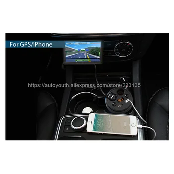 Incarcator auto Suport pahare Dublu Prize de Bricheta Adaptor de Alimentare cu Porturi Dual USB LED-uri de culoare pentru iPhone 4/5/6/6S Plus