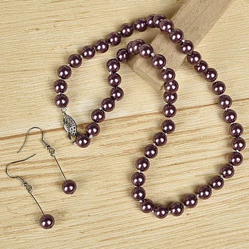 Indigo Maro șirag de mărgele bijuterii bomboane Sinteza colier de perle și cercei poate fi dat la prieteni și familie