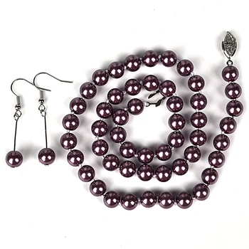 Indigo Maro șirag de mărgele bijuterii bomboane Sinteza colier de perle și cercei poate fi dat la prieteni și familie