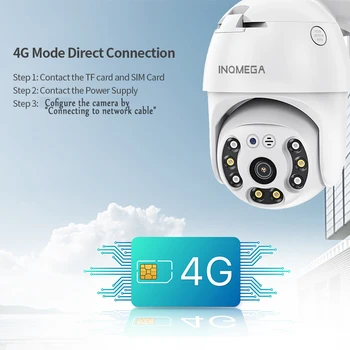 INQMEGA 4G WIFI Camera 2MP 1080P Camera PTZ Dome Wireless GSM SIM Card Camera IP de Securitate în aer liber CCTV P2P IR Viziune de Noapte 30M