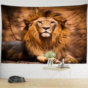 INS Popular Model de Leu Tapiserie Singur Lion King Art Agățat de Perete Murală Prosop de Plajă Yoga Covor Țapiș Decor Dormitor Meserii