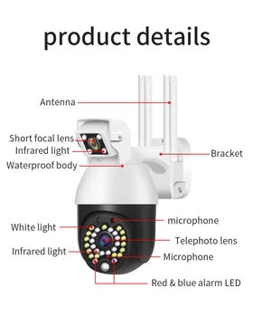 IR Viziune de Noapte de Lumină LED Camera de Supraveghere 1080P WIFI PTZ Camera IP Wireless Dual Lentile CCTV HD de Securitate în aer liber Cam 29 Buc
