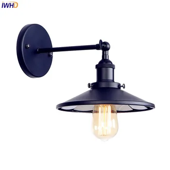 IWHD Oglindă de Perete de Epocă Lampa LED Edison Living Wandlamp Edison Loft Retro Negru Tranșee de Perete Scara de Lumină Lamparas De Pared
