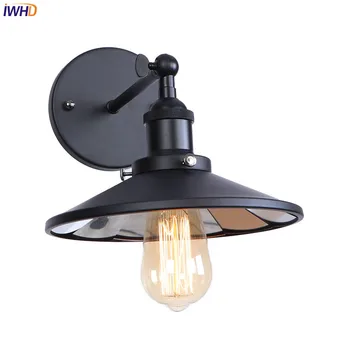 IWHD Oglindă de Perete de Epocă Lampa LED Edison Living Wandlamp Edison Loft Retro Negru Tranșee de Perete Scara de Lumină Lamparas De Pared