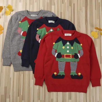 Jachete pentru fete copii fete copii de Crăciun pulover tricotate echipajul gât tricou imprimat pulover de crăciun haine pentru fete