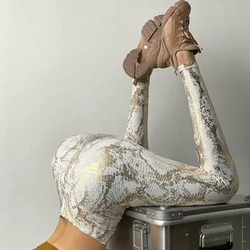 Jambiere de Fitness Seamless Legging Piele de Sarpe de Înaltă Talie Pantaloni de Yoga de Fitness Femei Antrenament Respirabil Push-UP TightsTraining Pantaloni