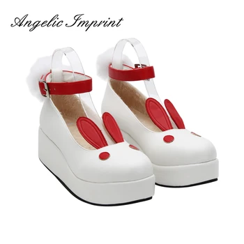 Japonez Harajuku Lolita Cosplay Pantofi Drăguț Iepure Ureche Fete Dulci Curea Glezna Wedge