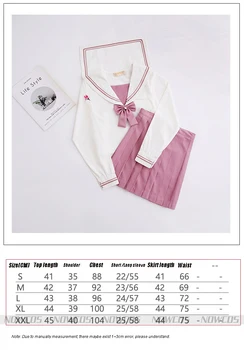 Japoneze JK uniformă Roz de Magnolie broderie costum de Marinar Student de Colegiu Școală uniformă maneca Lunga pentru Femei costum Fusta Plisata