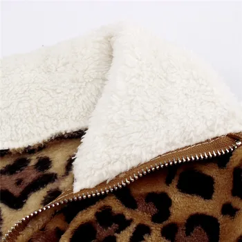 Jaycosin De Lână De Iarnă De Moda Leopard Mozaic Pufos Gros Jachete Calde, Pulovere Cu Fermoar Pentru Femei Haina De Iarna Topuri
