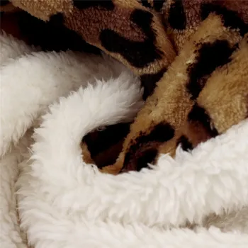 Jaycosin De Lână De Iarnă De Moda Leopard Mozaic Pufos Gros Jachete Calde, Pulovere Cu Fermoar Pentru Femei Haina De Iarna Topuri