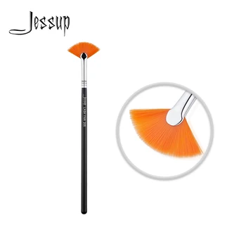 Jessup Make up brush Negru / Argintiu instrument de Frumusete Cosmetice GENELOR FAN 205 par Sintetic