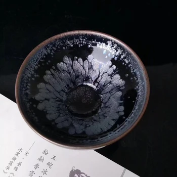 Jianzhan Chineză Epocă Ceașcă de Ceai Jian Ware fără toarte, îngrijit lucrate Cesti de Ceai de Ulei Glazura Tenmoku Ceramica Beneficii de Sănătate mai de folos mai frumos