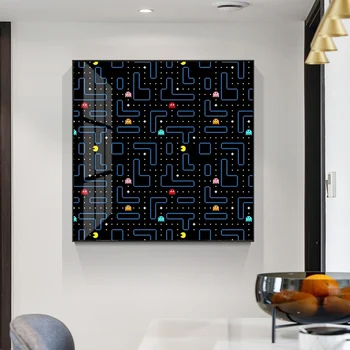 Joc Arcade clasic Pac-Man Arta de Perete Panza Pictura Nordică Postere si Printuri Poze de Perete pentru Camera de zi Decor Acasă