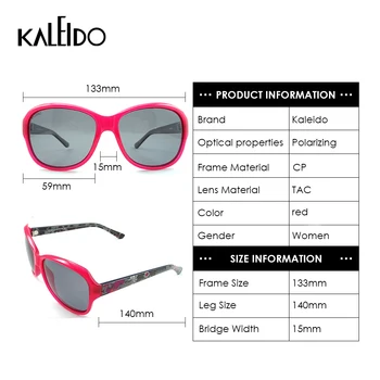 KALEIDO UV400 Design de Brand Polarizat ochelari de Soare Woemen 2020 Roșii de Înaltă Calitate CP Cadru TAC Lentile Anti-Orbire Adult Ochelari de KP1402